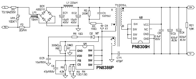 5V/3A适配器方案