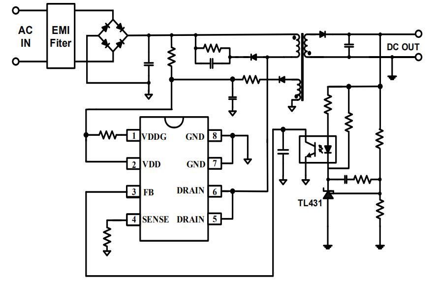 5V2.4A充电器方案电路原理图