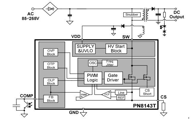 pn8143t三相智能电表芯片典型应用电路图